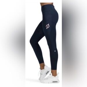 Lululemon Peloton navy Leggings with Pink Logo